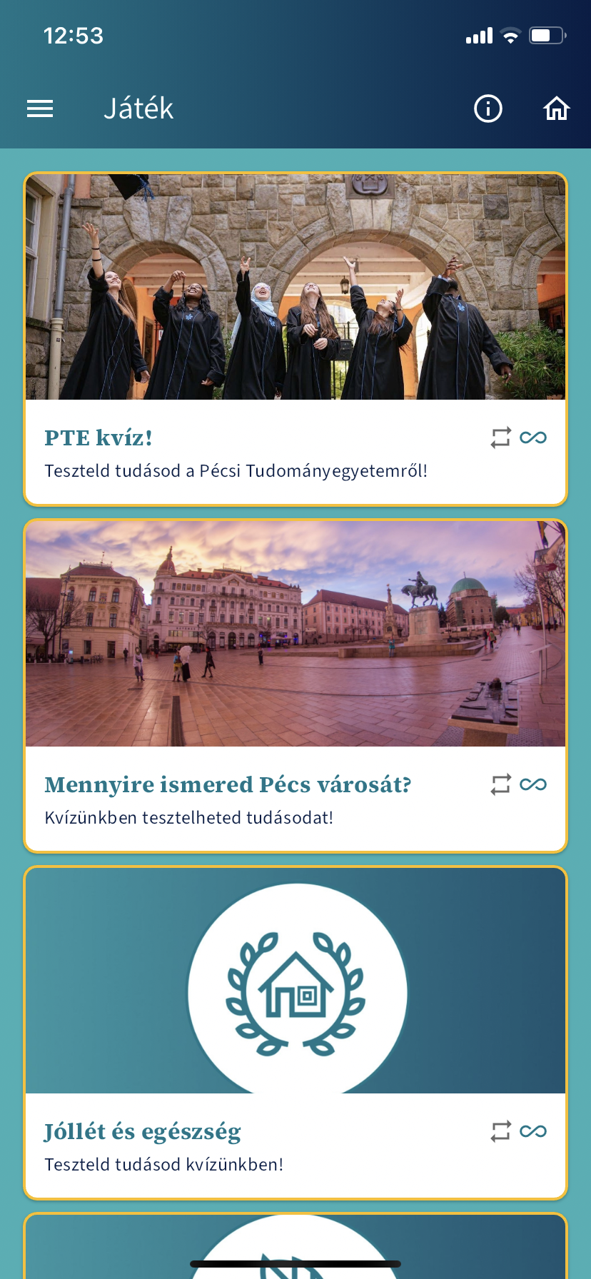 Irány a PTE! App Játékok