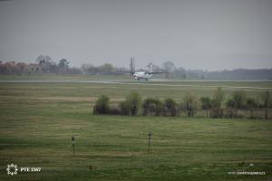 20260330 Pogány reptér Müncheni gép érkezése