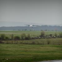 20260330 Pogány reptér Müncheni gép érkezése