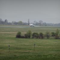 20260330 Pogány reptér Müncheni gép érkezése