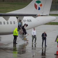 20260330 Pogány reptér Müncheni gép érkezése