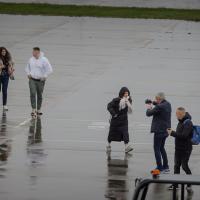 20260330 Pogány reptér Müncheni gép érkezése