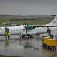 20260330 Pogány reptér Müncheni gép érkezése