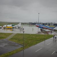 20260330 Pogány reptér Müncheni gép érkezése